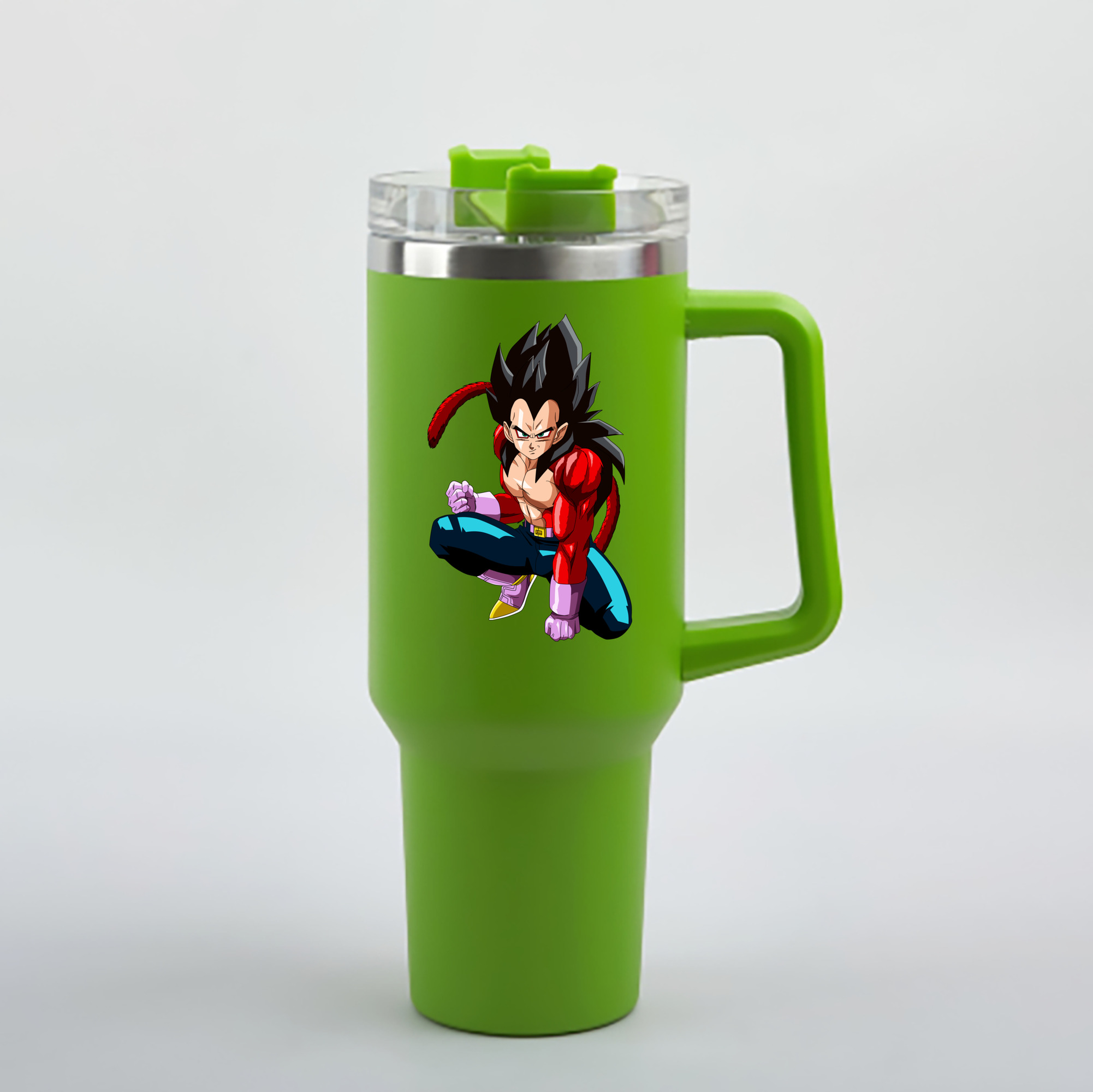 （画像用） ドラゴンボール ベジータ四世（Bejīta Yonsei）DRAGON BALL Vegeta IV 1200mL車用タンブラー - クリスタルステッカー（プラスチックストロー付き）
